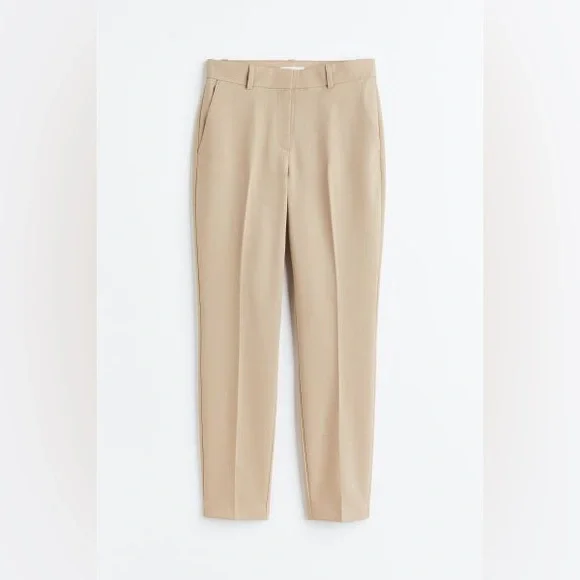 H&M formal pants•Size:Small/UK 6•Fabric:polyester•colour:light beige - Picture 2 of 8